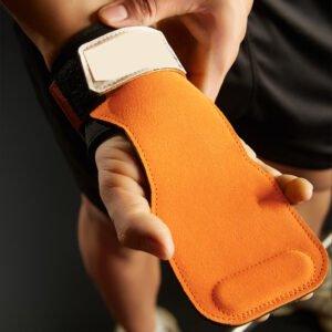 Orange color leather hand grips